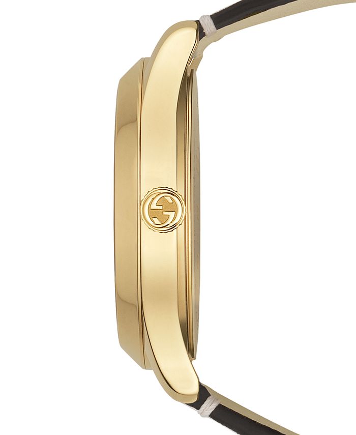 Gucci G Interlocking White Dial White Leather Strap Watch For Women - YA133327