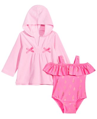 First Impressions Baby Girls Ice Cream-Print Bathing Suit & Bow Cover-Up Separates, Created for Macy's 