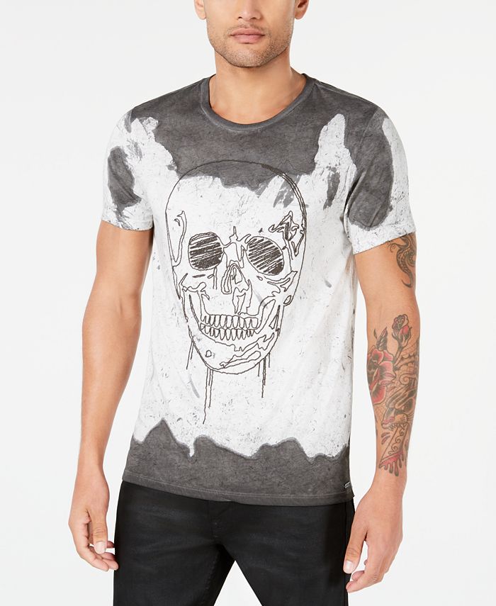 GUESS Men's Splotch Skull T-Shirt - Macy's
