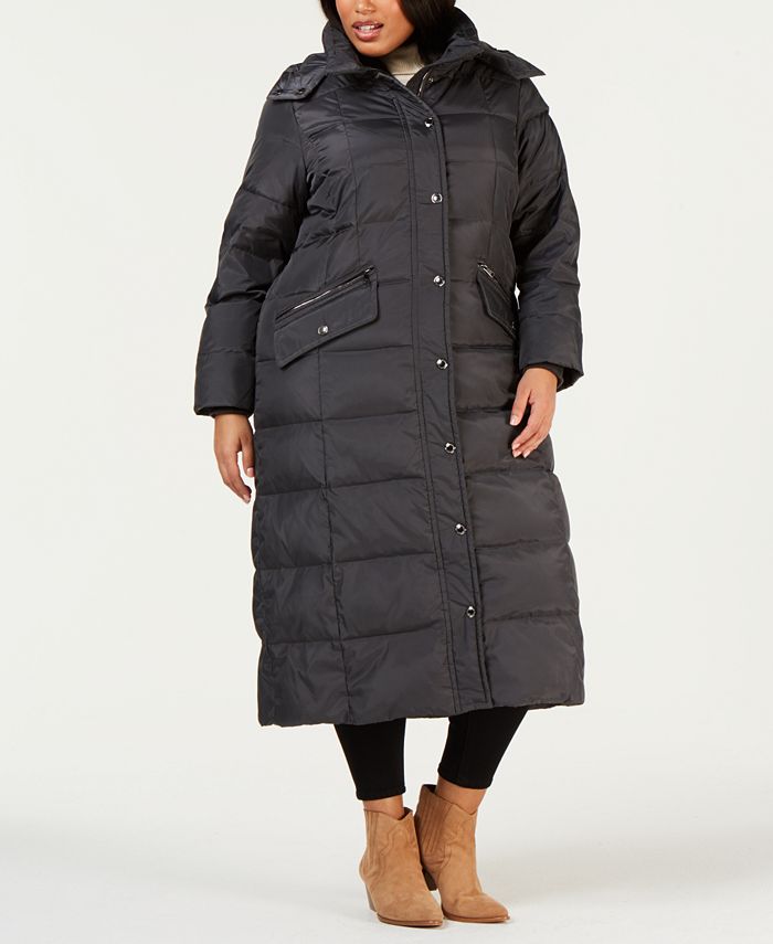 London Fog Plus Size Faux Fur Trim Maxi Puffer Coat Macy s