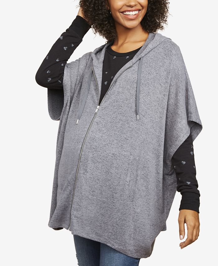 Motherhood Maternity ShortSleeve ZipFront Hoodie Macy's