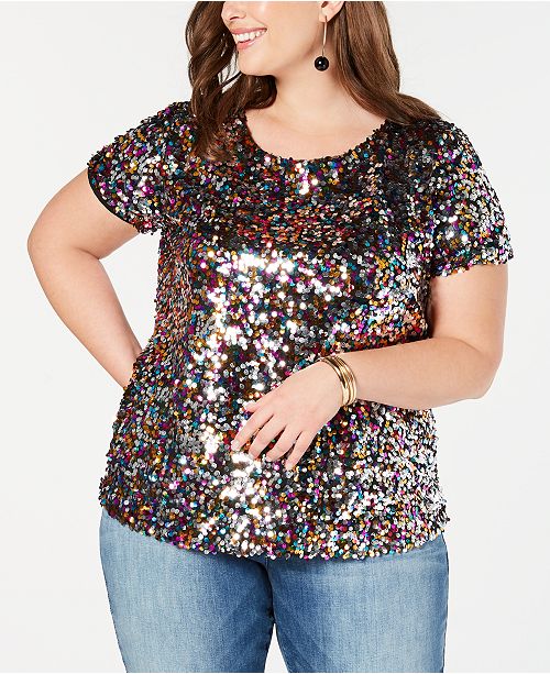 Inc International Concepts Inc Plus Size Sequined T Shirt Created