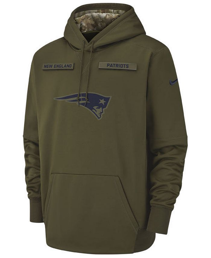 Nike Men's New England Patriots Salute To Service Therma Hoodie - Macy's