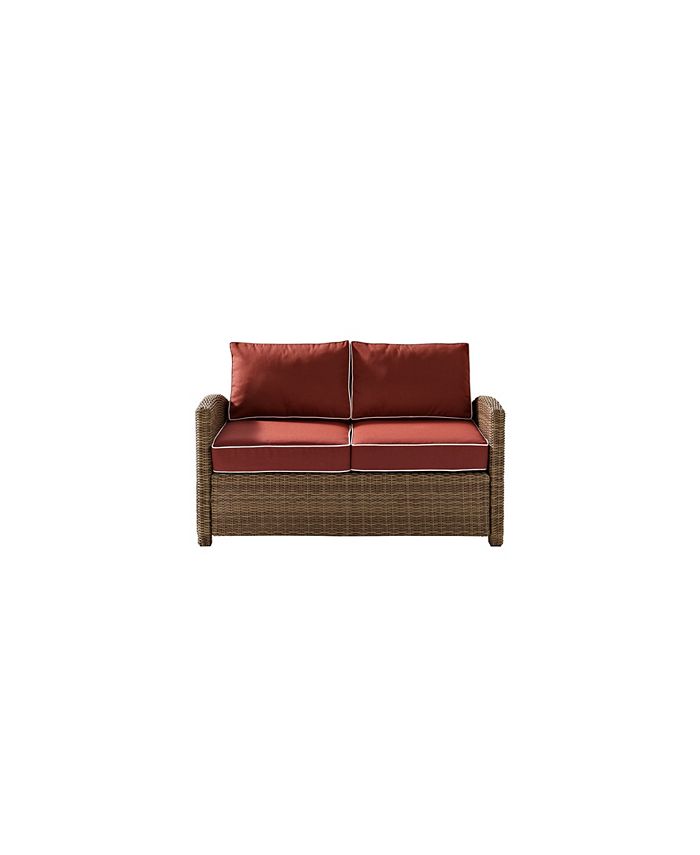 Crosley Bradenton Outdoor Wicker Loveseat With Cushions Macy's