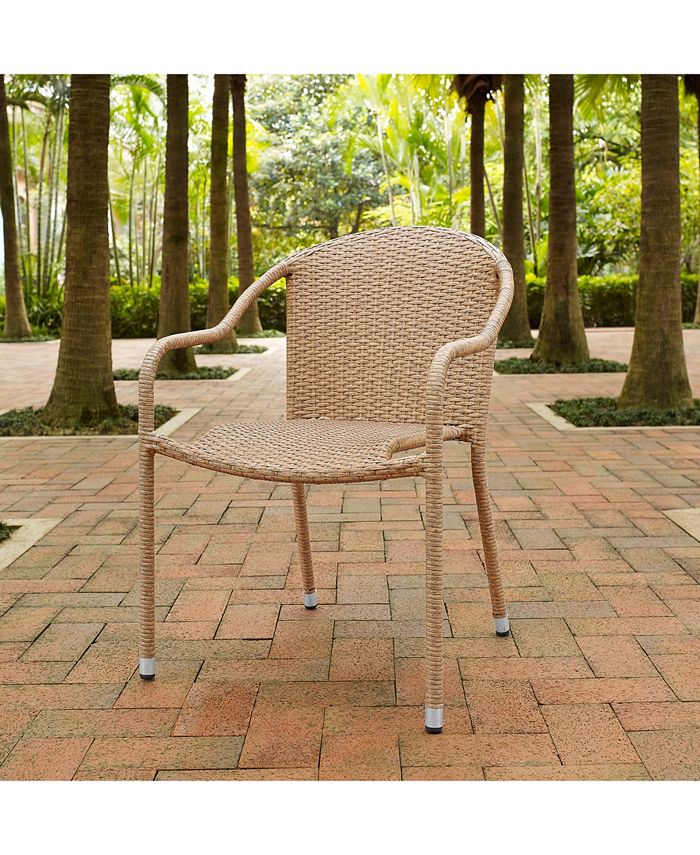 Crosley Palm Harbor Outdoor Wicker Stackable Chairs Set Of 4