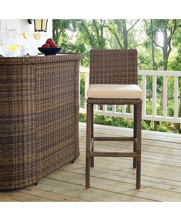Crosley Bradenton Outdoor Wicker Bar Height Stools (Set Of 2) With