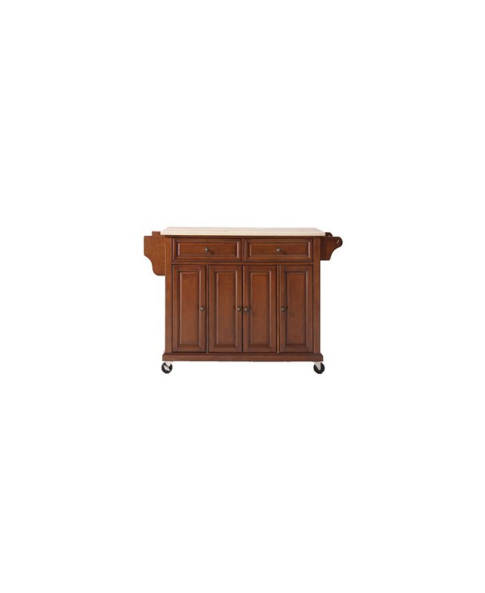 Crosley Natural Wood Top Kitchen Cart Island Macy's
