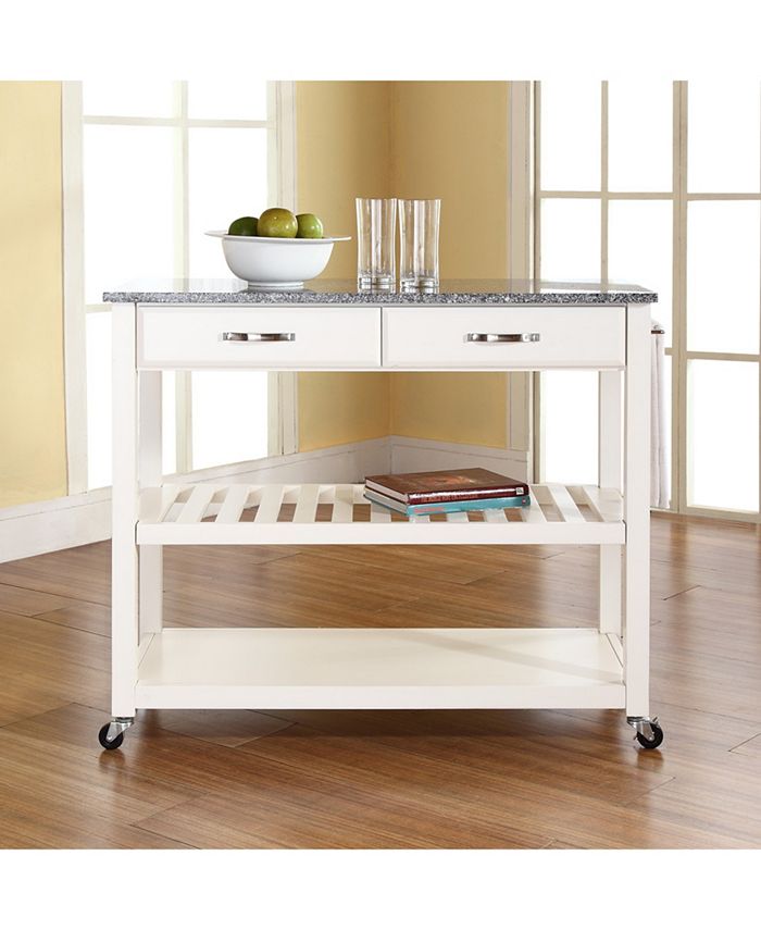 Crosley Solid Granite Top Kitchen Cart Island With Optional Stool