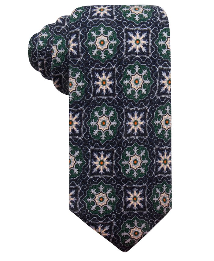 Tasso Elba Men's Medallion Wool Tie, Created for Macy's - Macy's