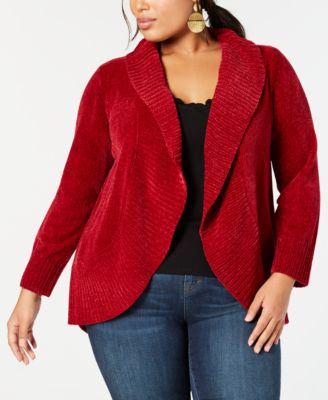 Style & Co - Plus Size Chenille Cutaway Cardigan