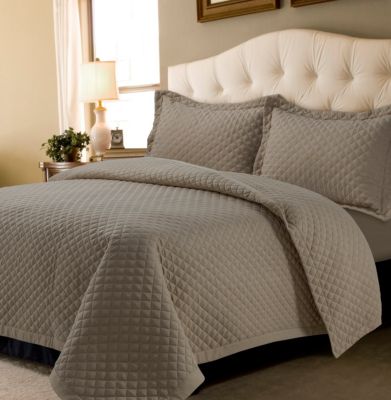 Brisbane Microfiber Solid Oversized Quilt Set, Twin