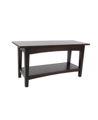 Shaker Cottage Bench with Shelf, Espresso