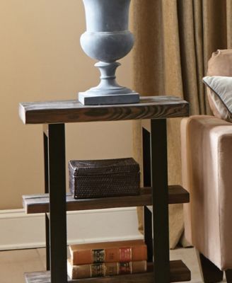 Pomona Metal and Reclaimed Wood 2-Shelf End Table