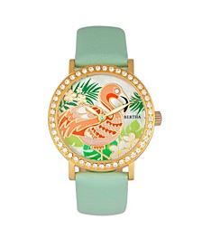 Quartz Luna Collection Mint Leather Watch 35Mm
