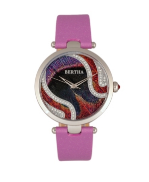 image of Bertha Quartz Trisha Collection Lilac Leather Watch 39Mm