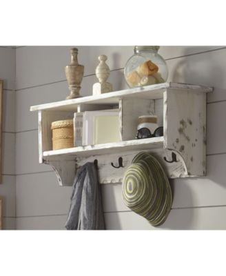 Country Cottage Coat Hooks with Storage Cubbies