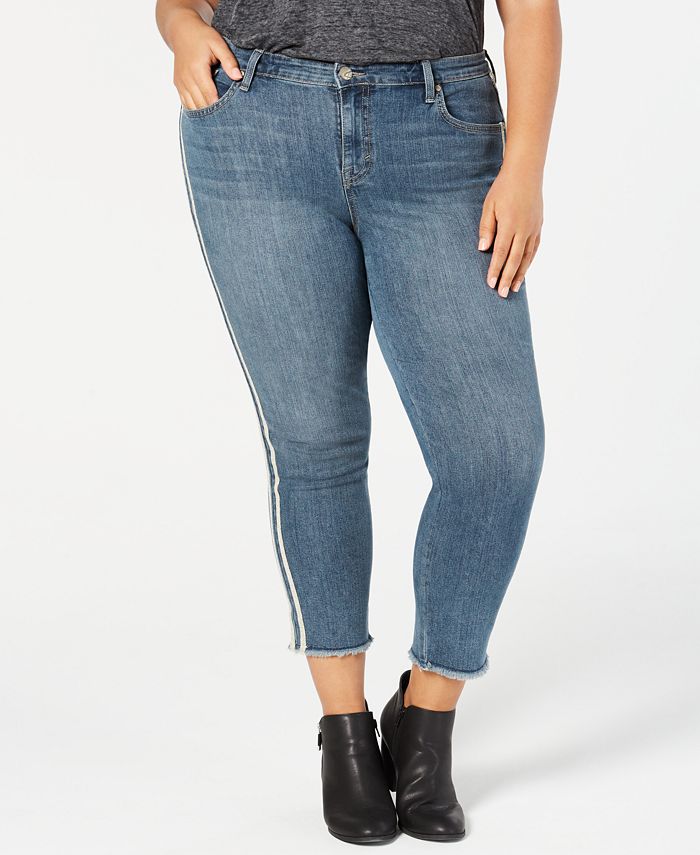 Style & Co Plus Size Racing-Stripe Slim-Fit Jeans, Created for Macy's ...