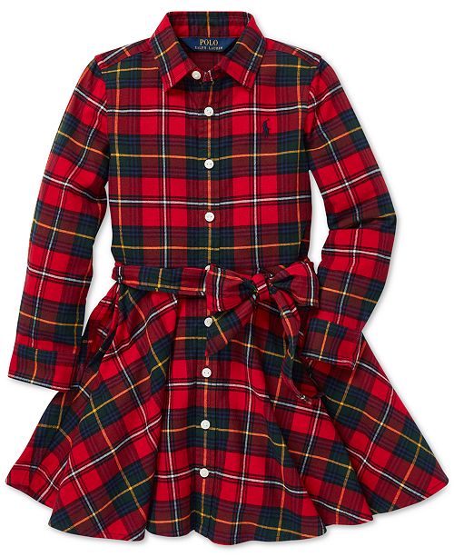 Polo Ralph Lauren Toddler Girls Plaid Cotton Shirtdress & Reviews ...
