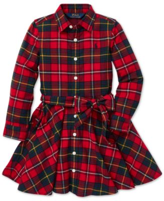 Polo Ralph Lauren Toddler Girls Plaid Cotton Shirtdress - Macy's