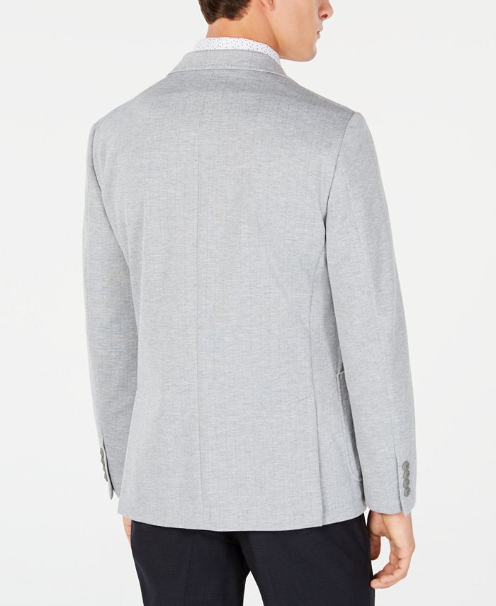 Calvin Klein Men's Slim-Fit Stretch Gray Stripe Knit Sport Coat ...