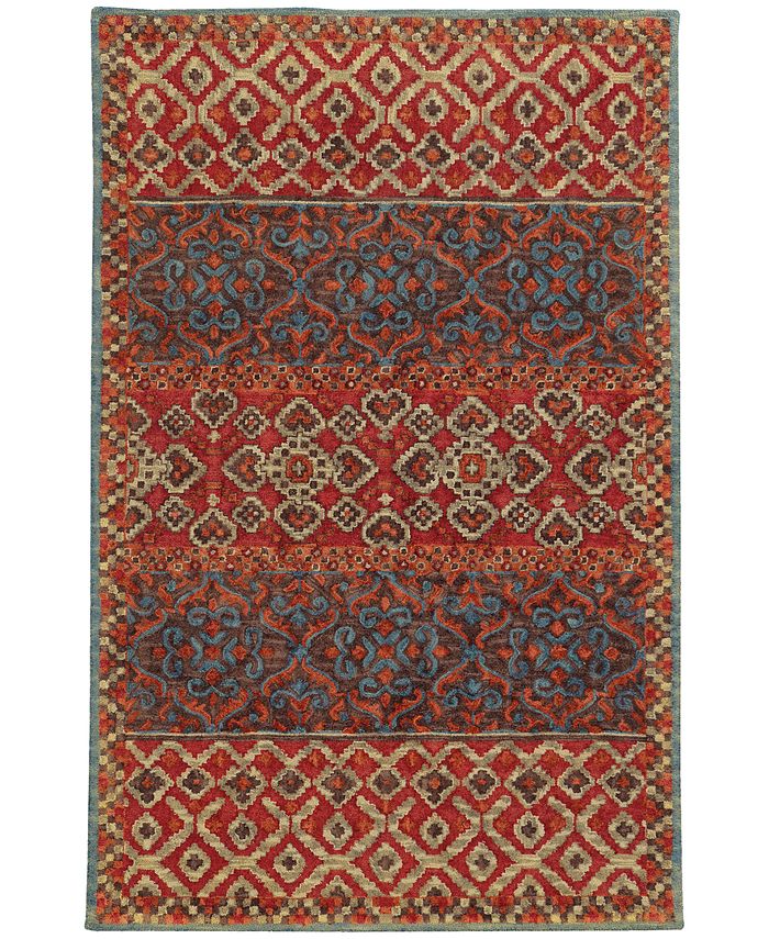 Tommy Bahama Home Jamison 53301 Red/Blue 5' x 8' Area Rug Macy's