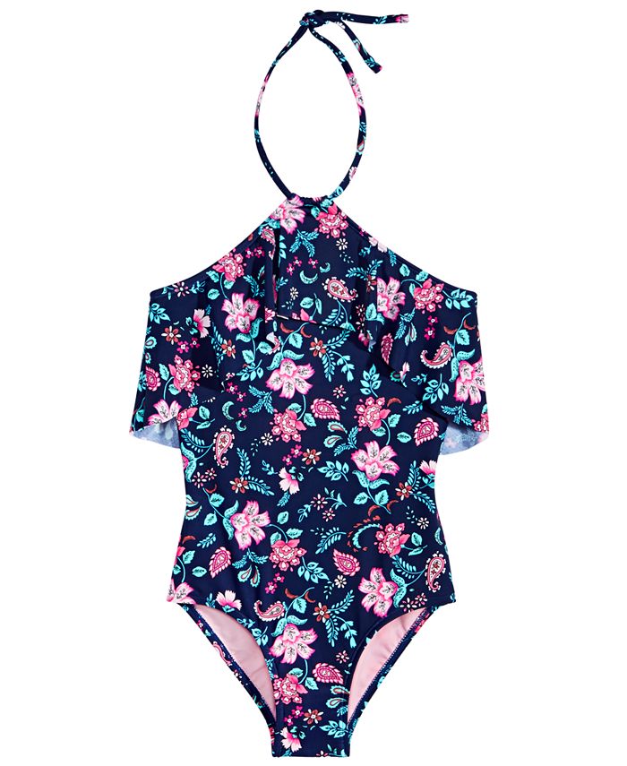 Summer Crush Big Girls 1-Pc. Floral-Print Flounce Swimsuit & Reviews ...