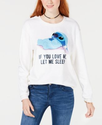 Love Tribe - Juniors' Disney Stitch Fuzzy Graphic Sweatshirt