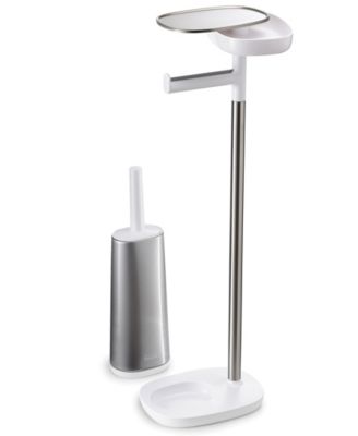 EasyStore™ Standing Toilet Paper Holder and Flex Steel Toilet Brush