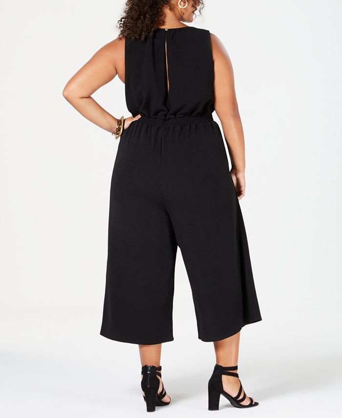Eyeshadow Trendy Plus Size Knit Cropped Jumpsuit - Macy's