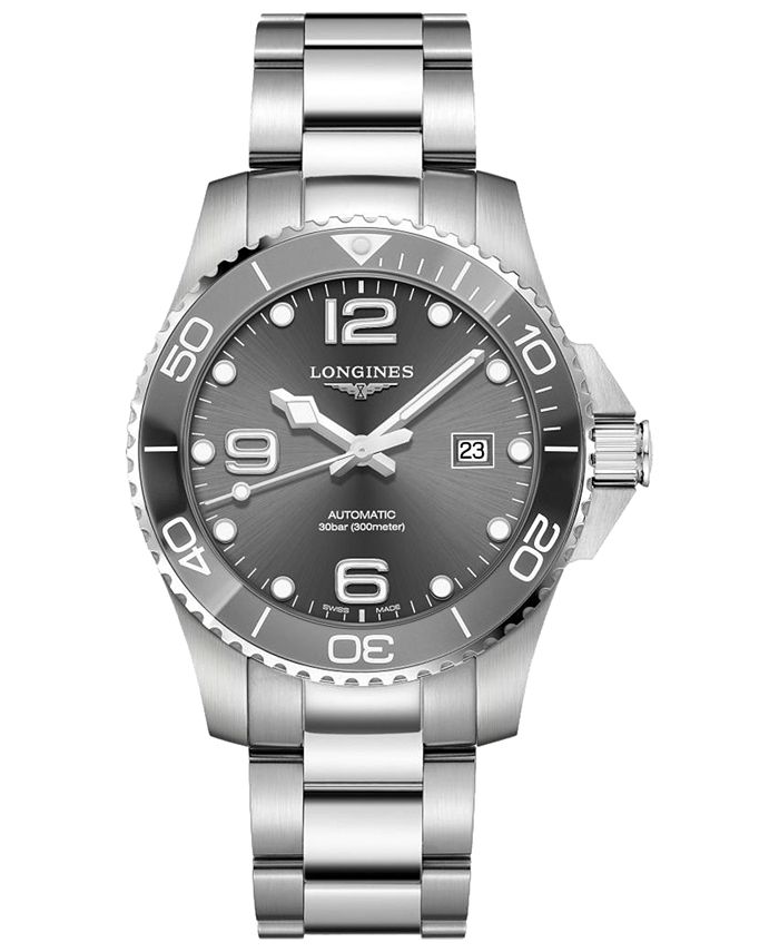 Longines - Men's Swiss Automatic HydroConquest Stainless Steel and Ceramic Bracelet Watch 43mm