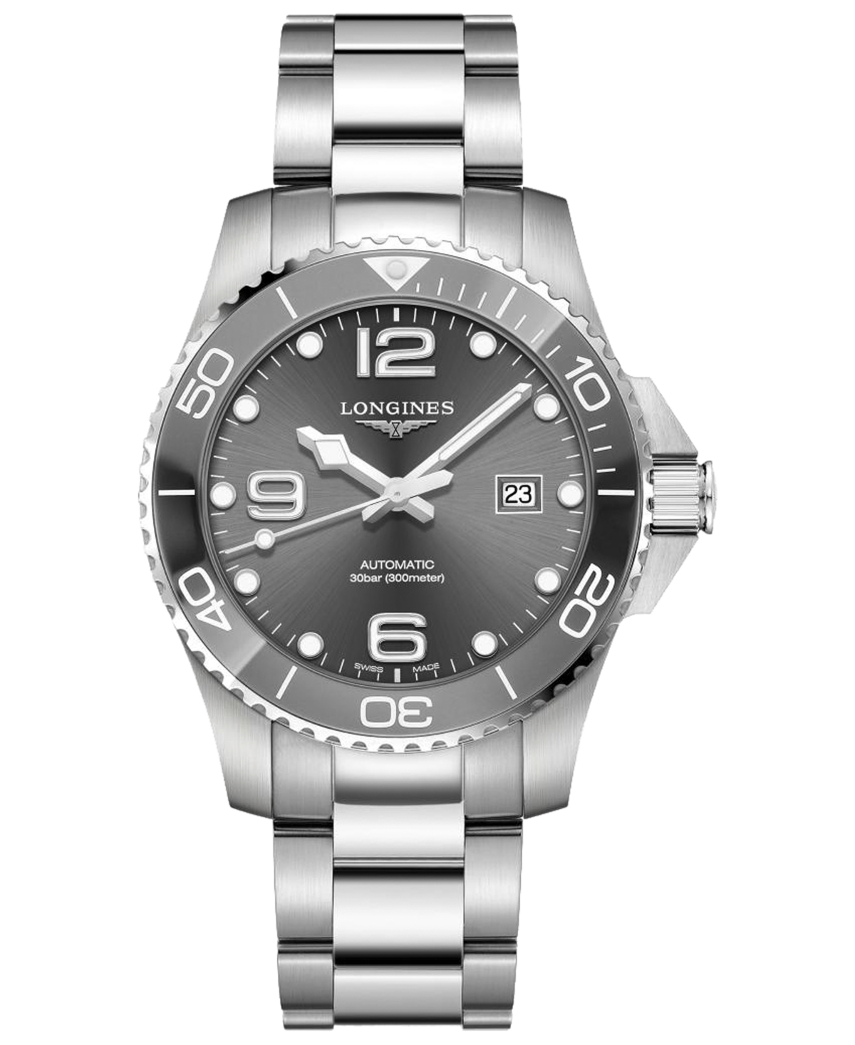 Shop Longines Men's Swiss Automatic Hydroconquest Stainless Steel And Ceramic Bracelet Watch 43mm In No Color