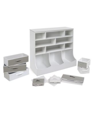 Badger Basket Storage Staton Wth Eght Baskets And Three Bns - Gray...