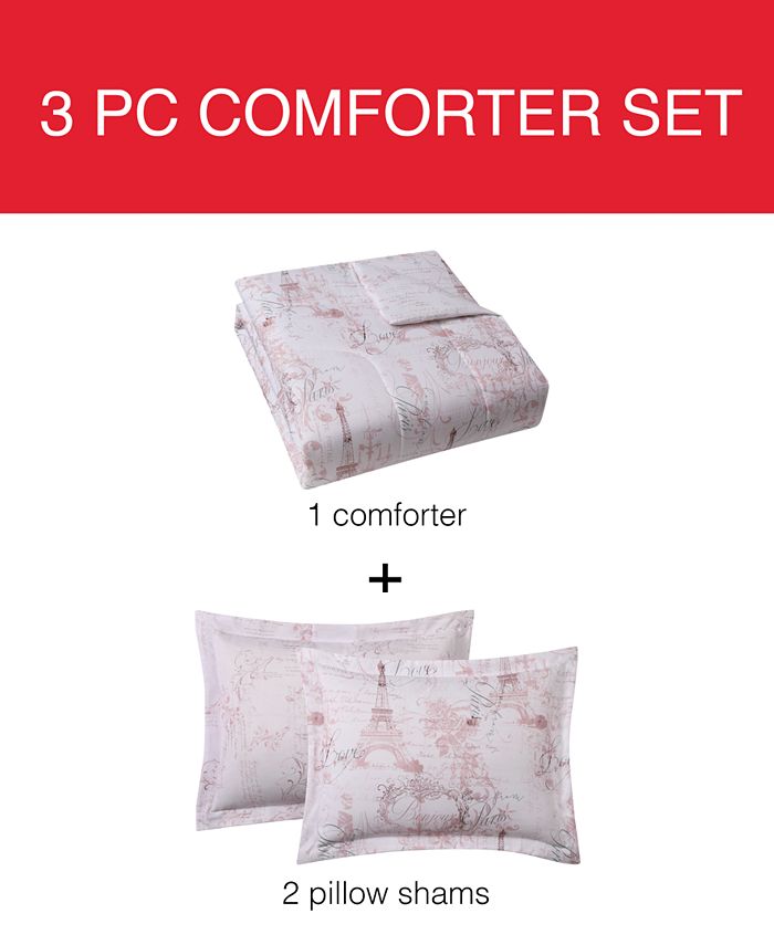 Pem America Paris 3Pc. Full/Queen Comforter Mini Set, Created for Macy