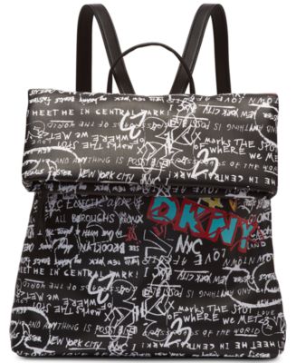 DKNY Tilly Graffiti Foldover Backpack Macy s