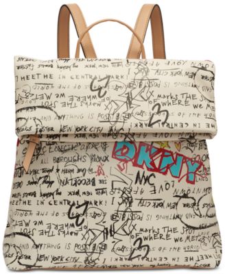 DKNY Tilly Graffiti Foldover Backpack Macy s