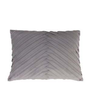 Thro James Pleated Velvet Pillow, 20" X 14" In Silver