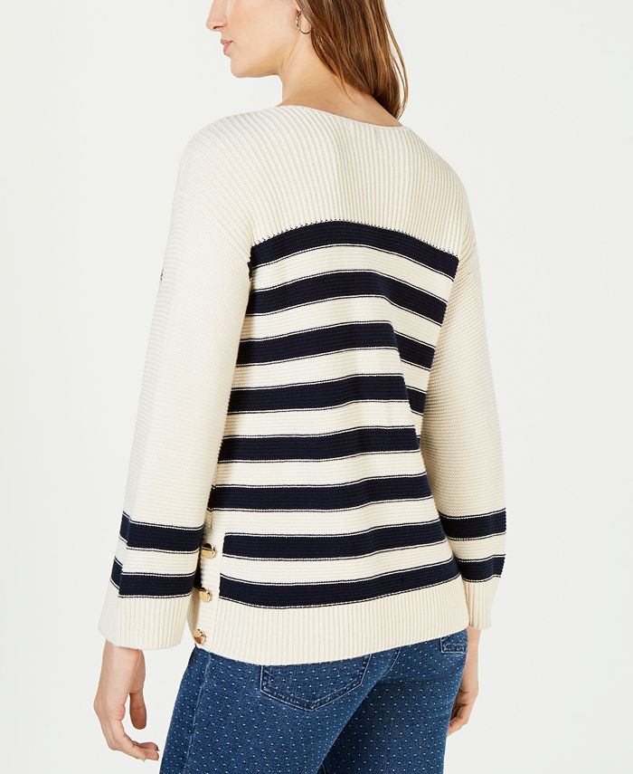 Charter Club Striped Boat-Neck Sweater, Created for Macy's - Macy's
