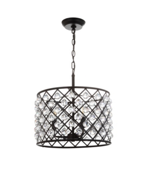 Jonathan Y Gabrielle 16" Crystal,metal Led Pendant Oil-rubbed In Black
