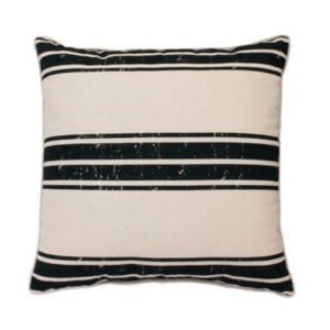 Thro Polyester Fill Dolly Farm Stripe Pillow, 20" X 20" In Black