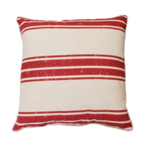 Thro Polyester Fill Dolly Farm Stripe Pillow, 20" X 20" In Red
