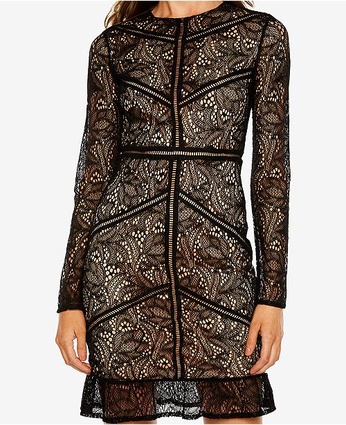 bardot lace sheath dress