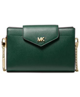 michael michael kors large crossgrain leather crossbody clutch