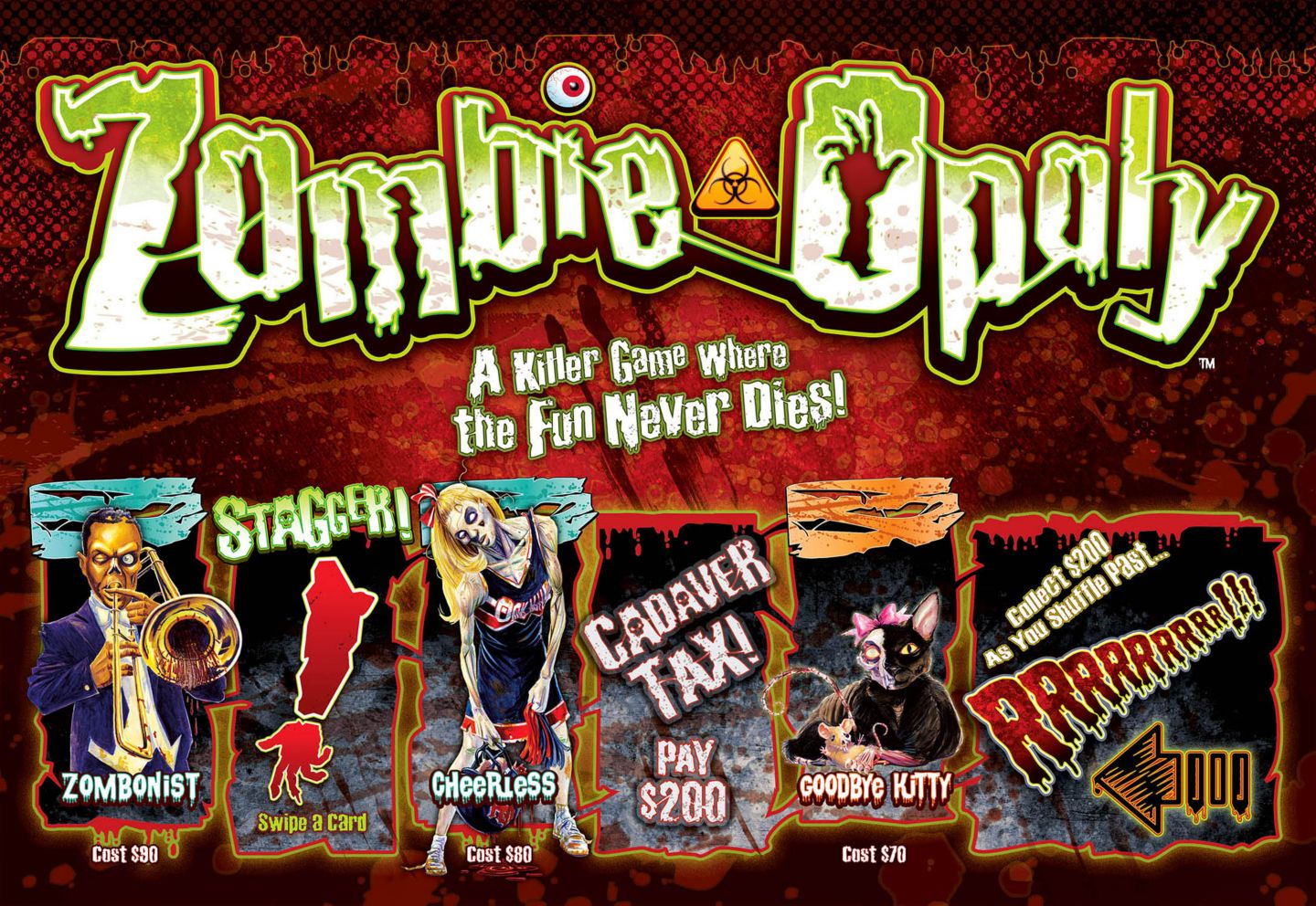 Детская настольная игра Late for the Sky Zombie-Opoly Game — фото 2