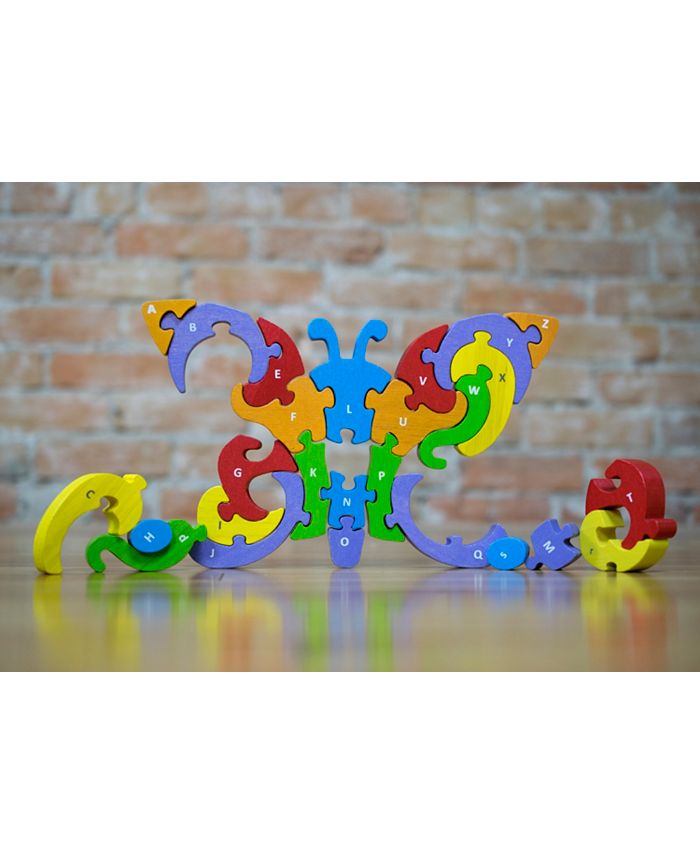 Flat River Group Begin Again Toys Butterfly AZ Wooden Puzzle Macy's