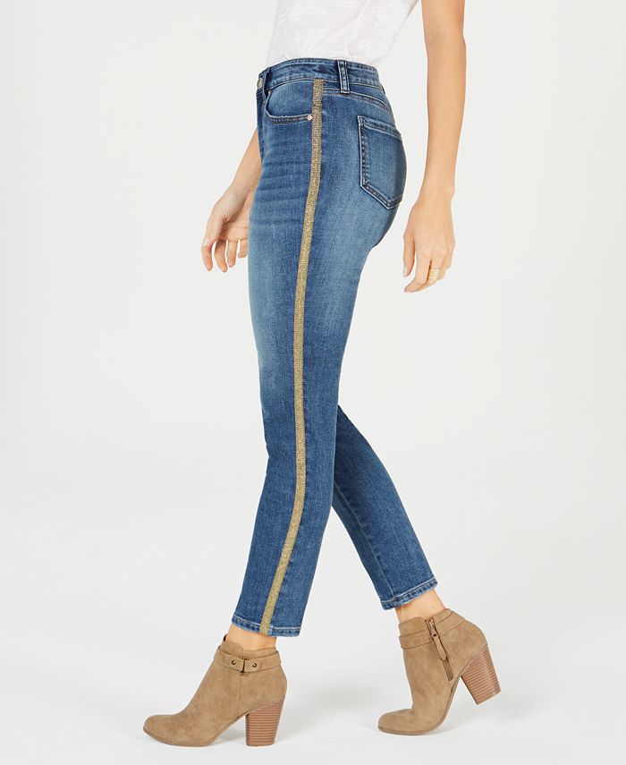 Petite side stripe jeans online