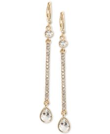 Gold-Tone Crystal Linear Drop Earrings, Created for Macy's  