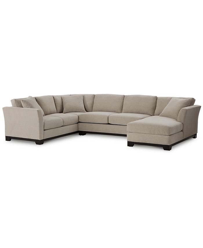Furniture Elliot II 138" Fabric 3Piece Chaise Sleeper Sectional