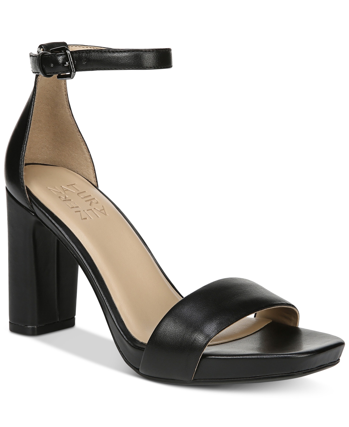 Shop Naturalizer Joy Dress Ankle Strap Sandals In Black Leather