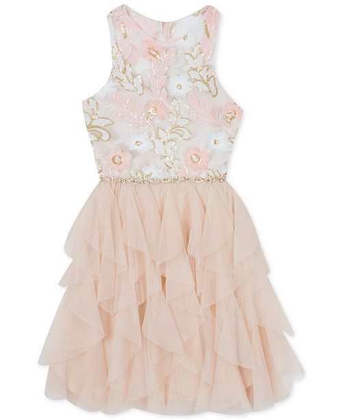 Rare Editions Big Girls Plus Size Sequin Embroidered Dress