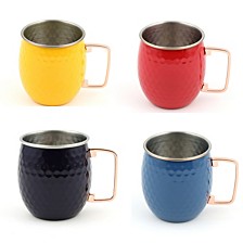 18-Ounce Hammered Moscow Mule Mugs, Set of 4 - Scarlet, Daffodil, Lapis and Cobalt